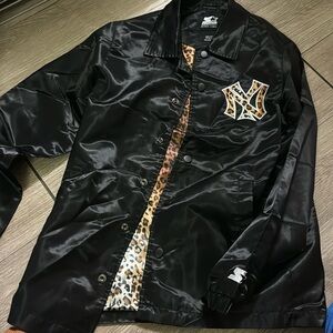 silk new york yankees cheetah print jacket